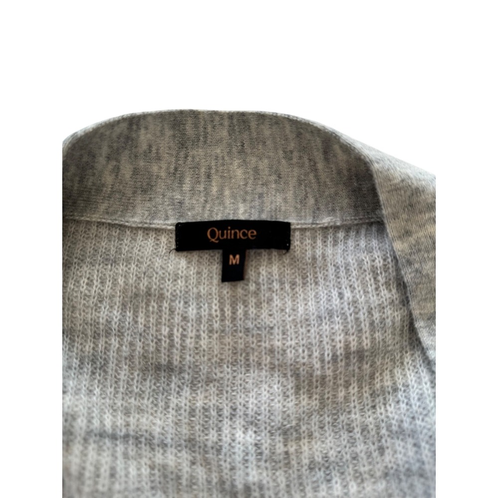 Quince Baby Alpaca Wool Oversized Cardigan Gray Size M Lightweight Soft - Picture 7 of 11